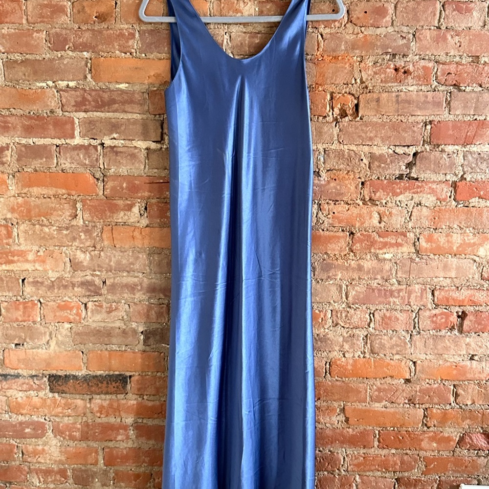 Modern citizen blue silk sheath dress